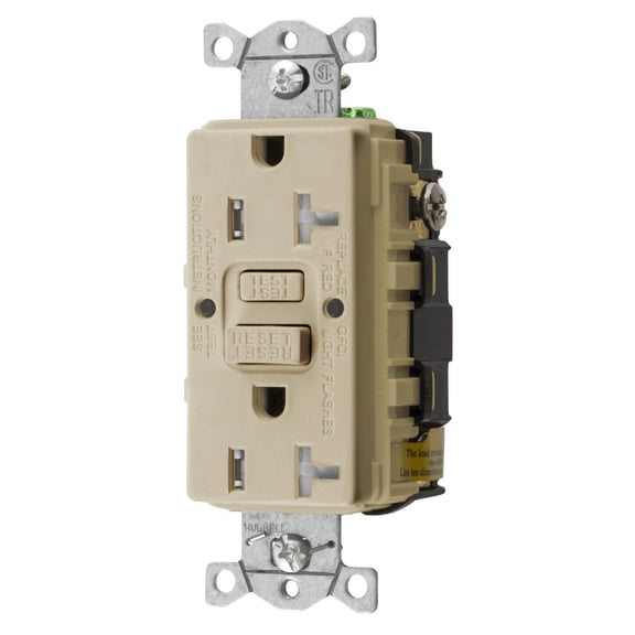 GFTRST20I 20 amp com self test tamper proof gfci ivory qty 1/10