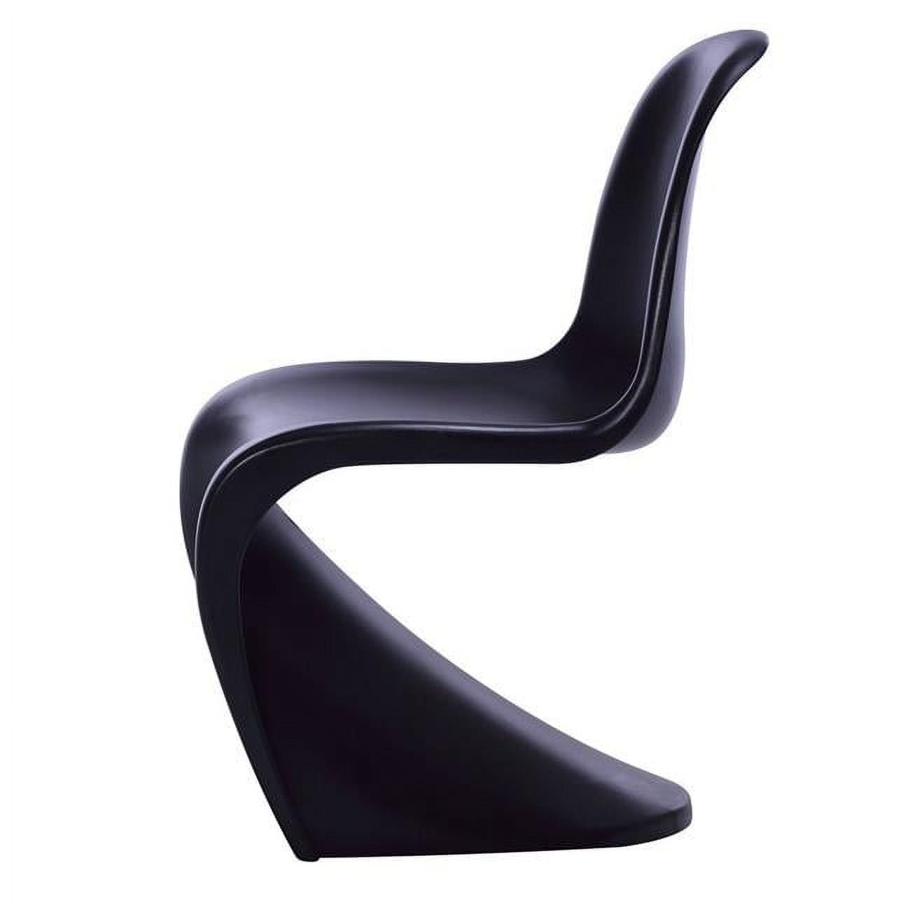 GFurn PANTON-S-BLACK S Shape Curve Mid-Century Dining Chair ABS