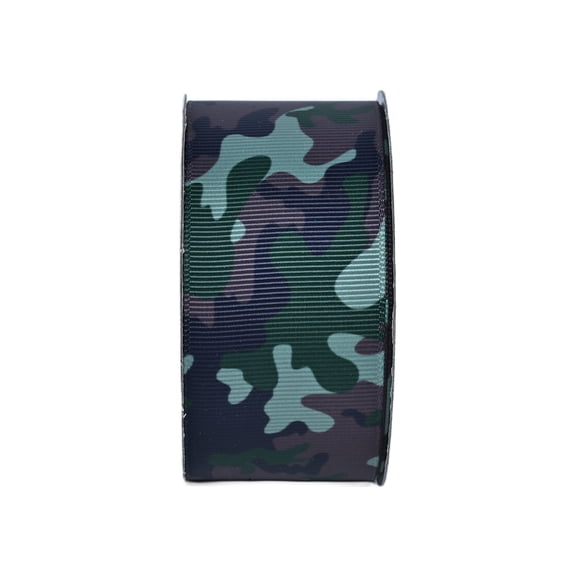 Gwen Studios 1.5" Camo Olive Grosgrain Ribbon, 3 yards