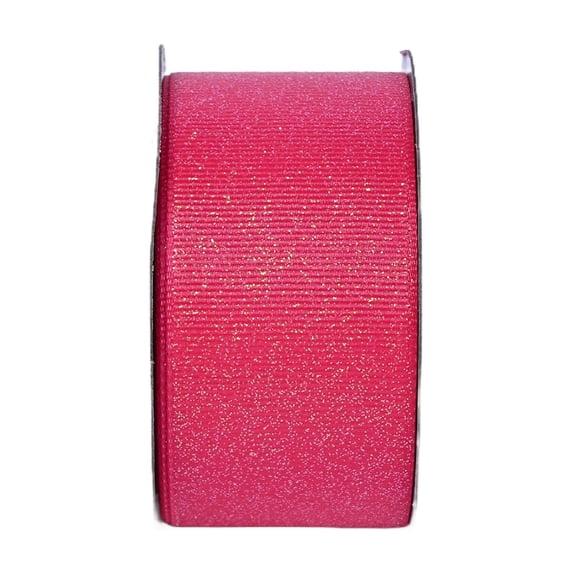 Gwen Studios 1.5" Sparkley Hot Pink Grosgrain Ribbon, 3 Yards