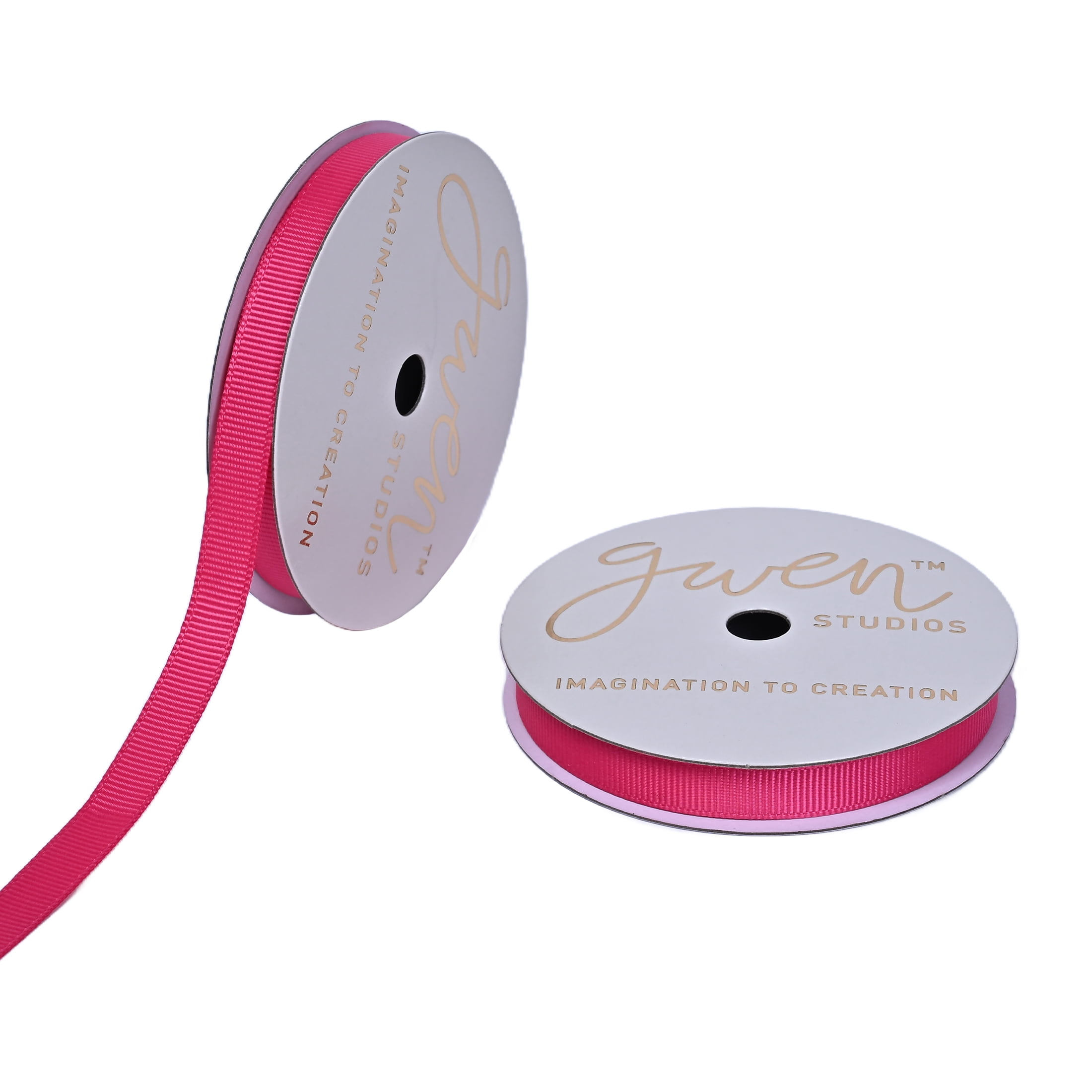 Gwen Studios 3/8" Hot Pink Grosgrain Ribbon, 7 Yards