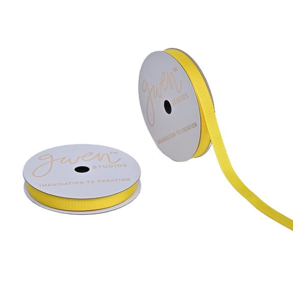 Gwen Studios 3/8" Maize Grosgrain Ribbon, 6 Yards