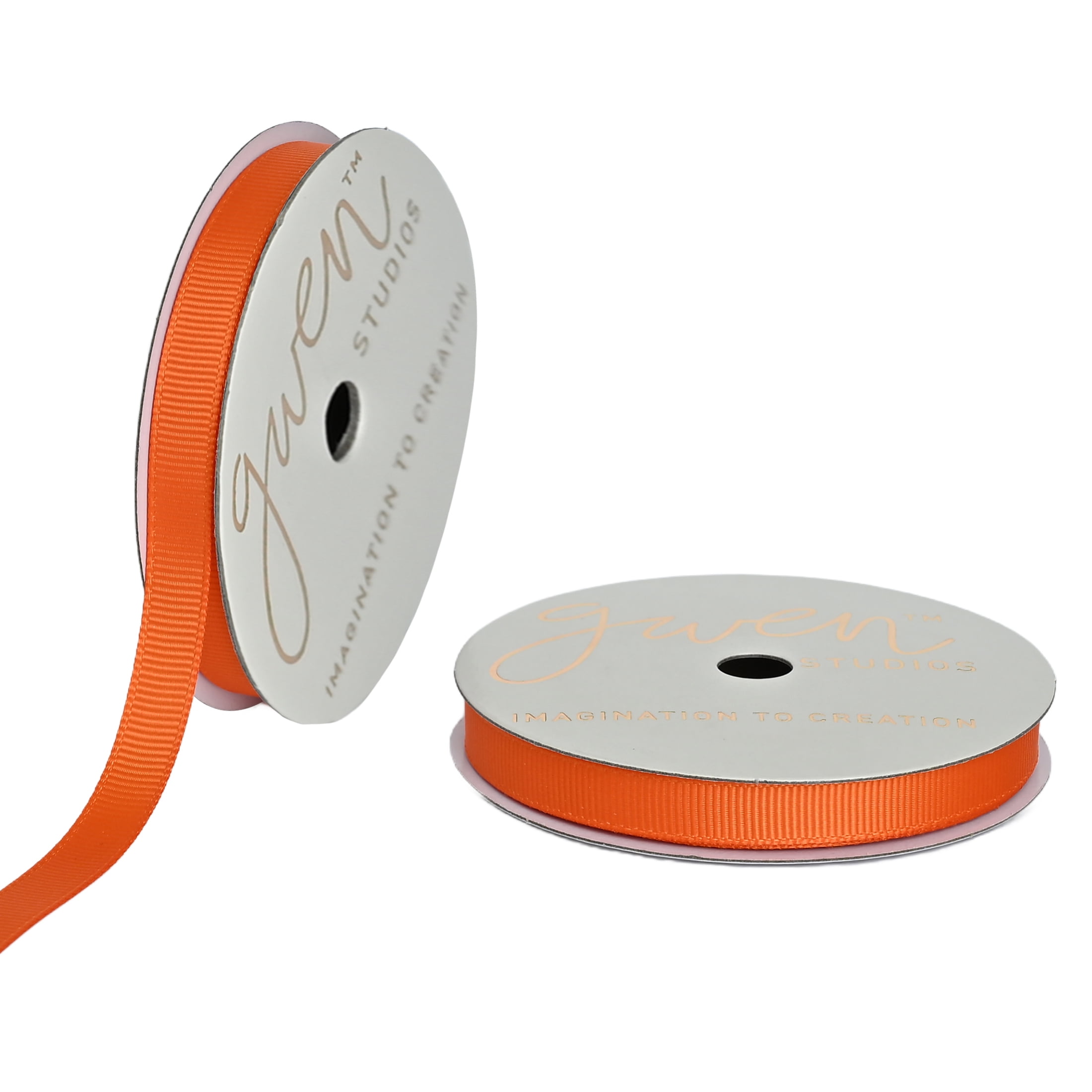 Gwen Studios 3/8" Orange Satin Ribbon, 7 yards