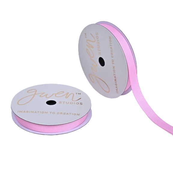 Gwen Studios 3/8" Pink Grosgrain Ribbon, 6 Yards