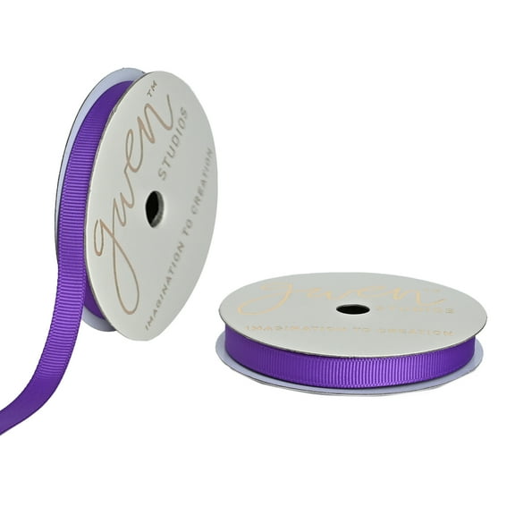 Gwen Studios 3/8" Purple Grosgrain Ribbon, 7 Yards