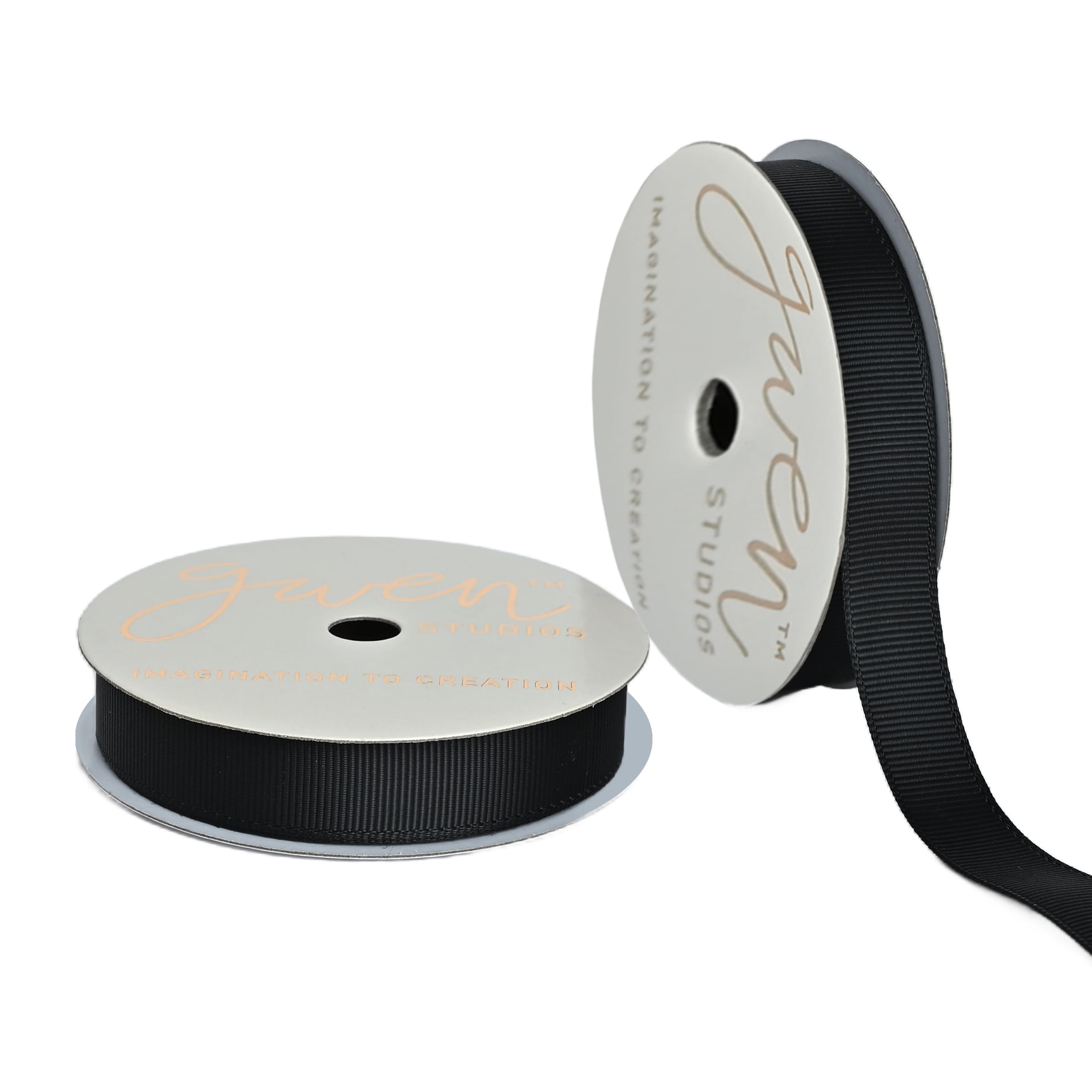 Gwen Studios 5/8" Black Grosgrain Ribbon, 7 yards
