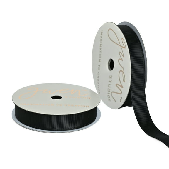 Gwen Studios 5/8" Black Grosgrain Ribbon, 7 Yards