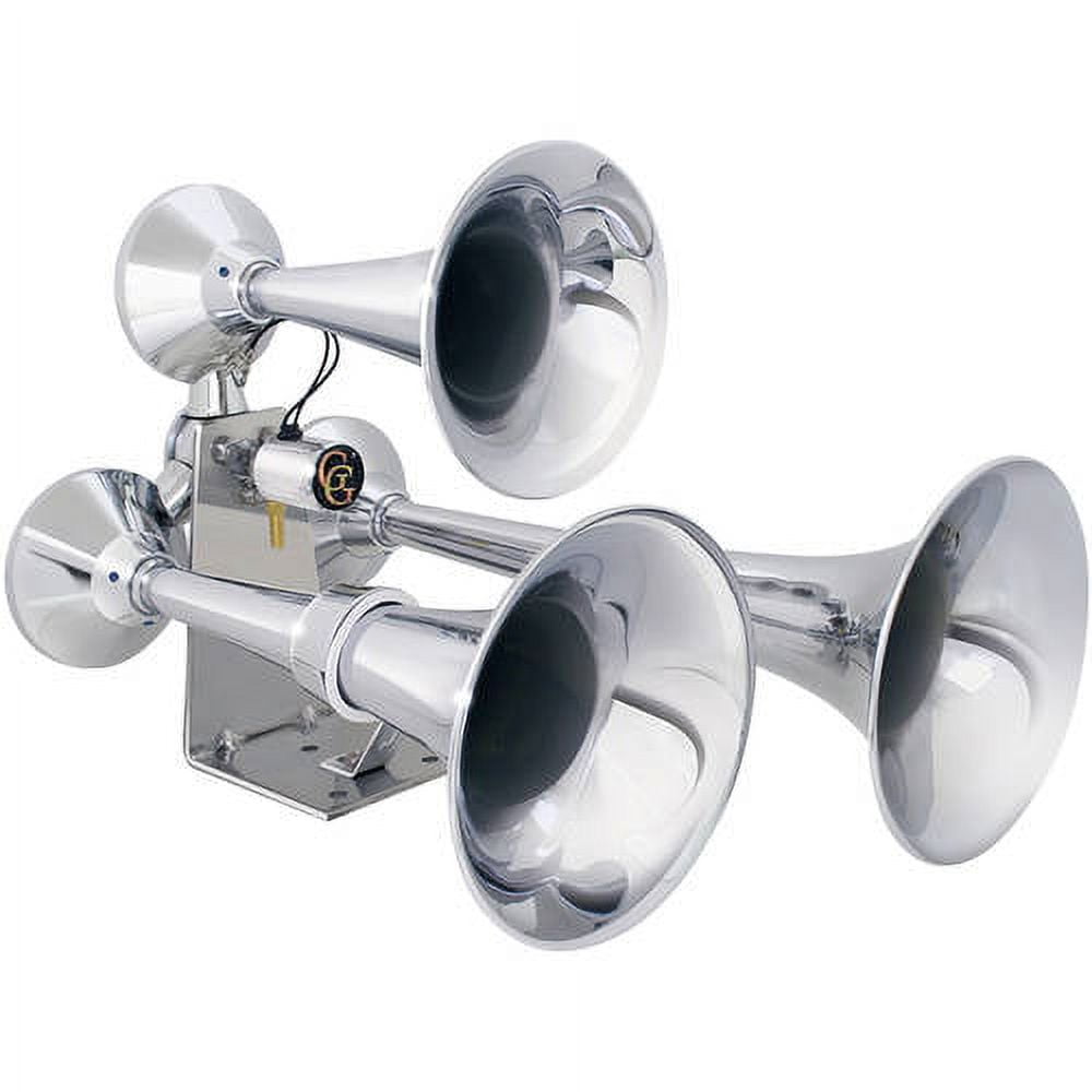 GG 69991 - 70 PSI To 140 PSI Chrome Triple Trumpet Train Horn