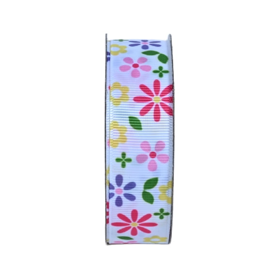 Gwen Studios 7/8" Multicolored Floral Grosgrain Ribbon, 3 yards