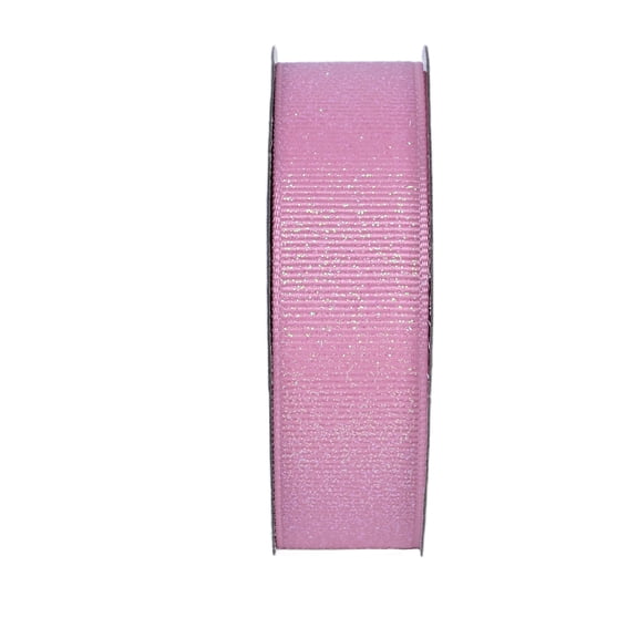 Gwen Studios 7/8" Sparkly Light Pink Grosgrain Ribbon, 3 Yards
