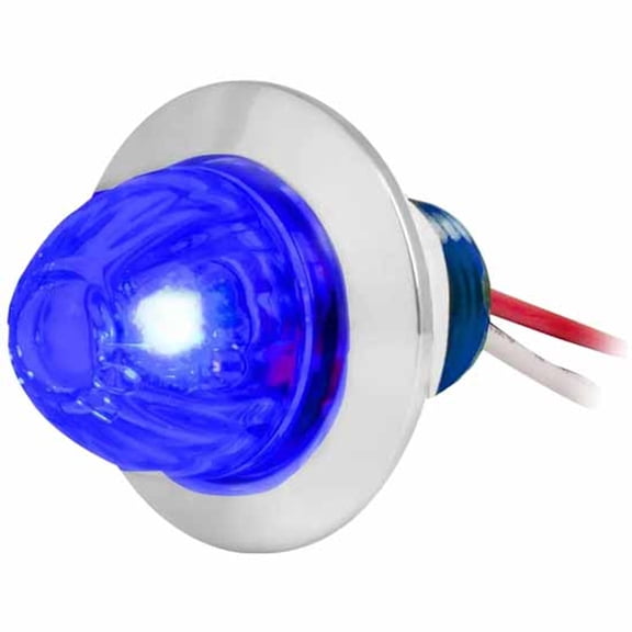 GG 75405  -  Blue Single Function Mini Watermelon Light W/ Chrome Bezel & Two 0.180 Bullet Plugs