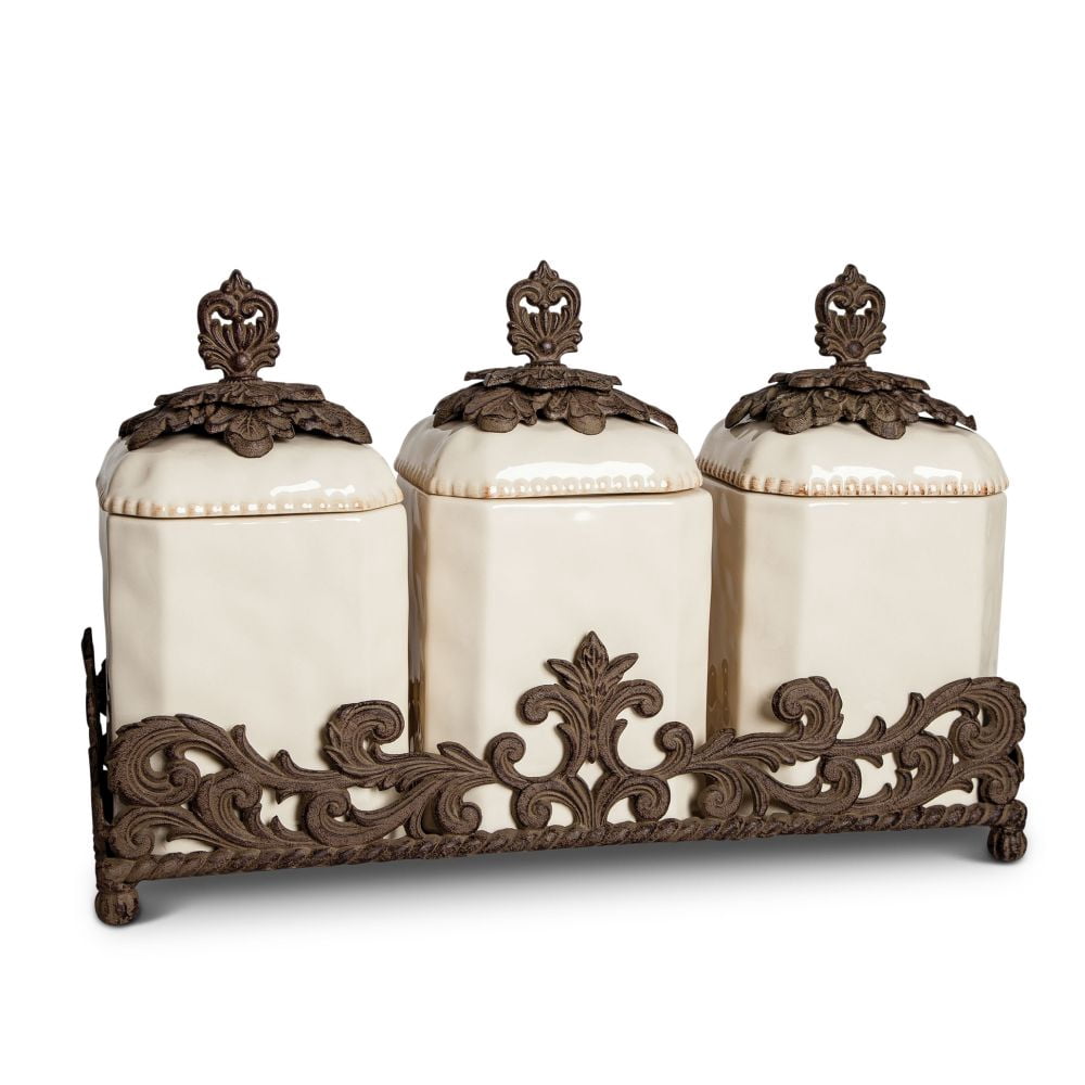 Gerson GG Collection Decorative Kitchen Canisters Set - 3 Piece