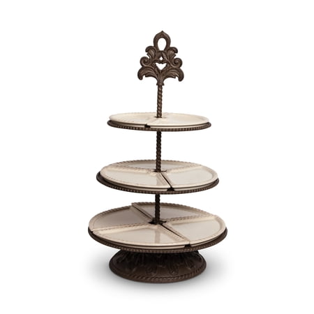 GG Collection 3-Tiered Server and Metal Base Tiered Stand - 91731
