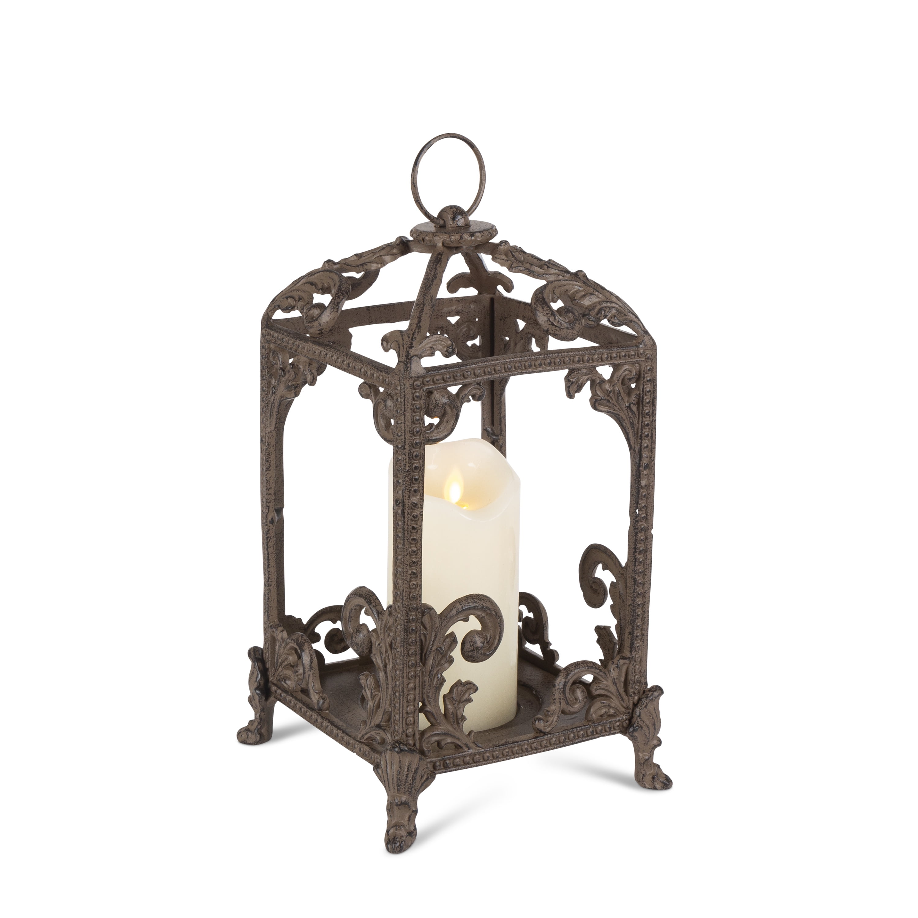 Acanthus Leaf Polished Aluminum Hanging Lantern