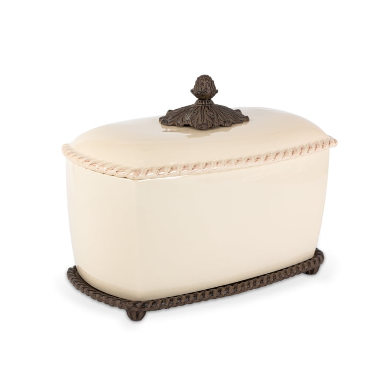 GG Collection 95326 Stoneware Acanthus Bread Box, Cream - Walmart.com
