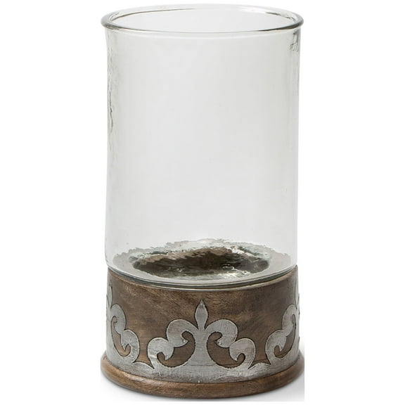 GG Collection Fleur De Lis Wood Candleholder