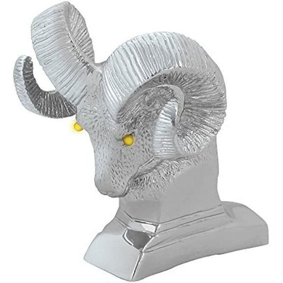 GG Grand General 48051 Chrome Ram's Head Hood Ornament, Grey