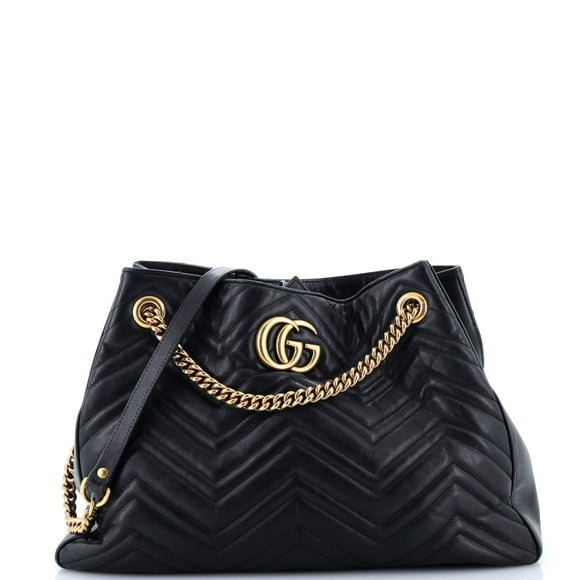 Pre-Owned GG Marmont Chain Shoulder Bag Matelasse Leather By Rebag
