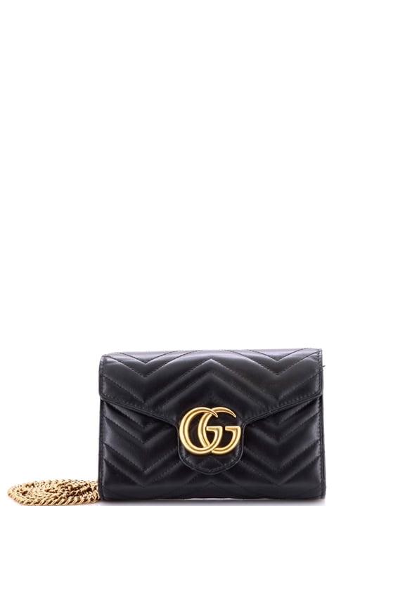 GG Marmont Chain Wallet Matelasse Leather Mini By Rebag