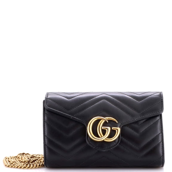 GG Marmont Chain Wallet Matelasse Leather Mini By Rebag