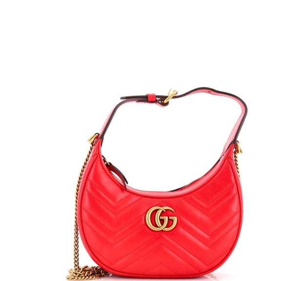 GG Marmont Half Moon Hobo Matelasse Leather Mini By Rebag