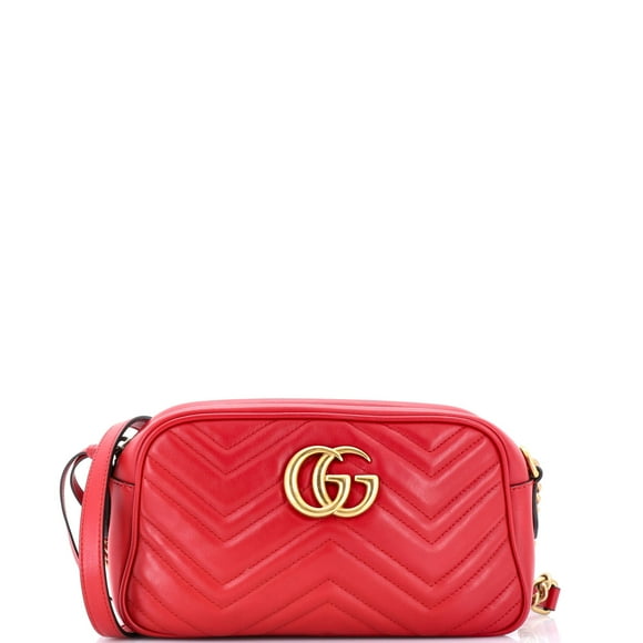 Pre-Owned GG Marmont Shoulder Bag Matelasse Leather Small By Rebag