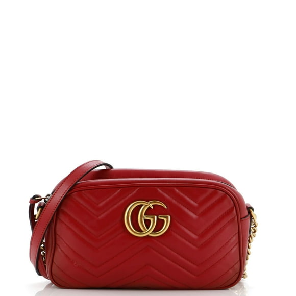 Pre-Owned GG Marmont Shoulder Bag Matelasse Leather Small By Rebag