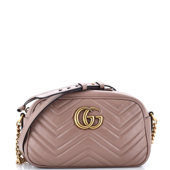 Pre-Owned GG Marmont Shoulder Bag Matelasse Leather Small By Rebag