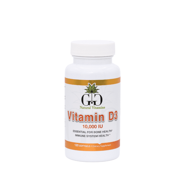 Vitamin D3 10,000 IU  High Potency Cholecalciferol Supplement  120 Softgels