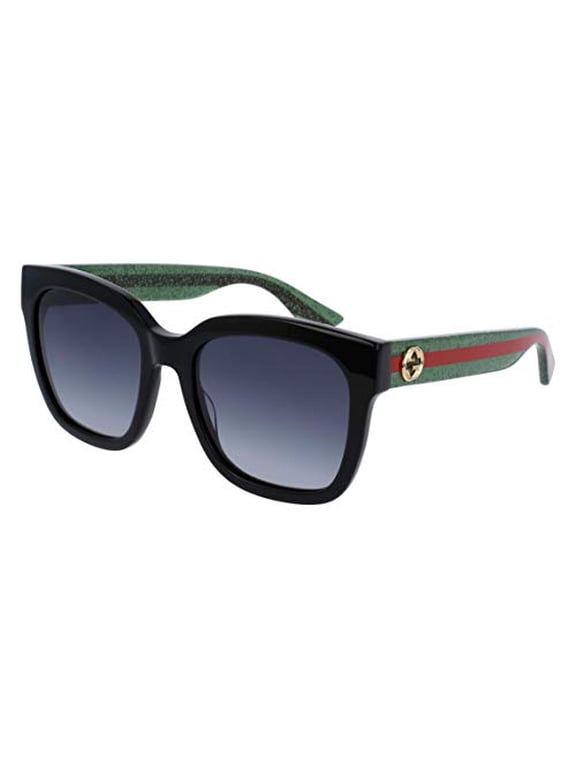 GG0034S-002 Black/Green 54mm Gucci GG0034S Urban Rectangle Woman Sunglasses
