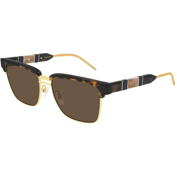 GG0603S 003 56MM Havana/Brown Square Sunglasses for Men + BUNDLE with Designer iWear Complimentary Eyewear Kit