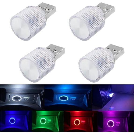 Mini Led Usb Pin GGB-4Pcs Mini USB LED Light, Car LED Interior Ambient Lighting 5V Smart ...