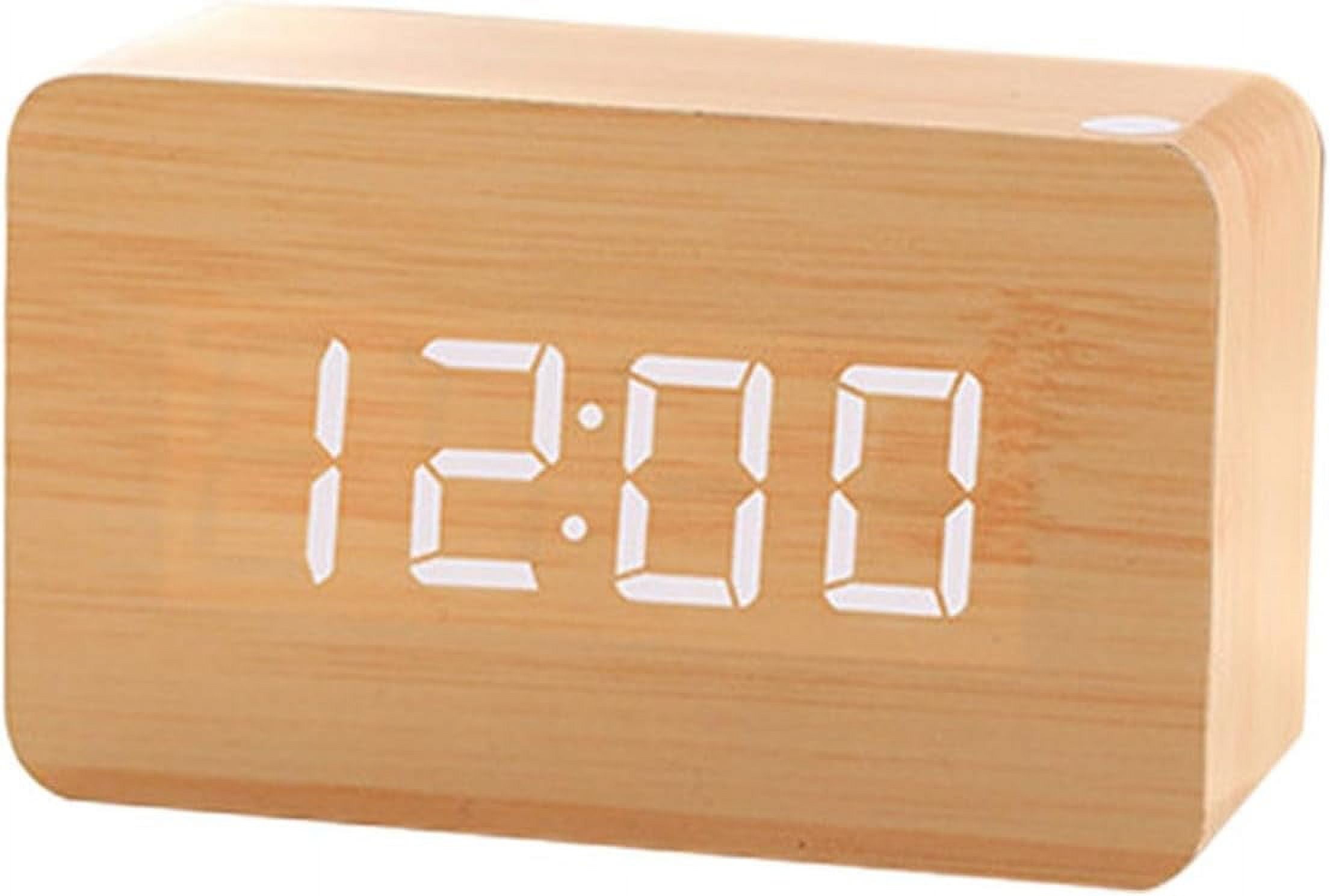 GGBWooden Digital Alarm Clock Electric Bedroom Clock, Weekday