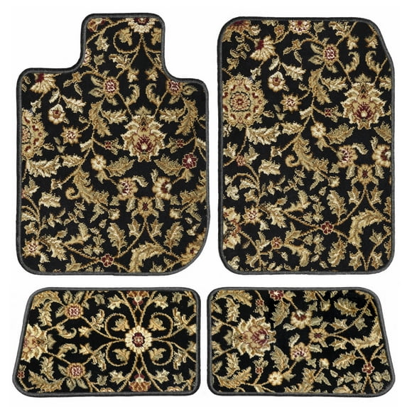 GGBAILEY Ford Escape Black Oriental Car Mats, Custom Fit for 2013, 2014, 2015, 2016, 2017, 2018, 2019 - Driver, Passenger & Rear Carpet Car Mats