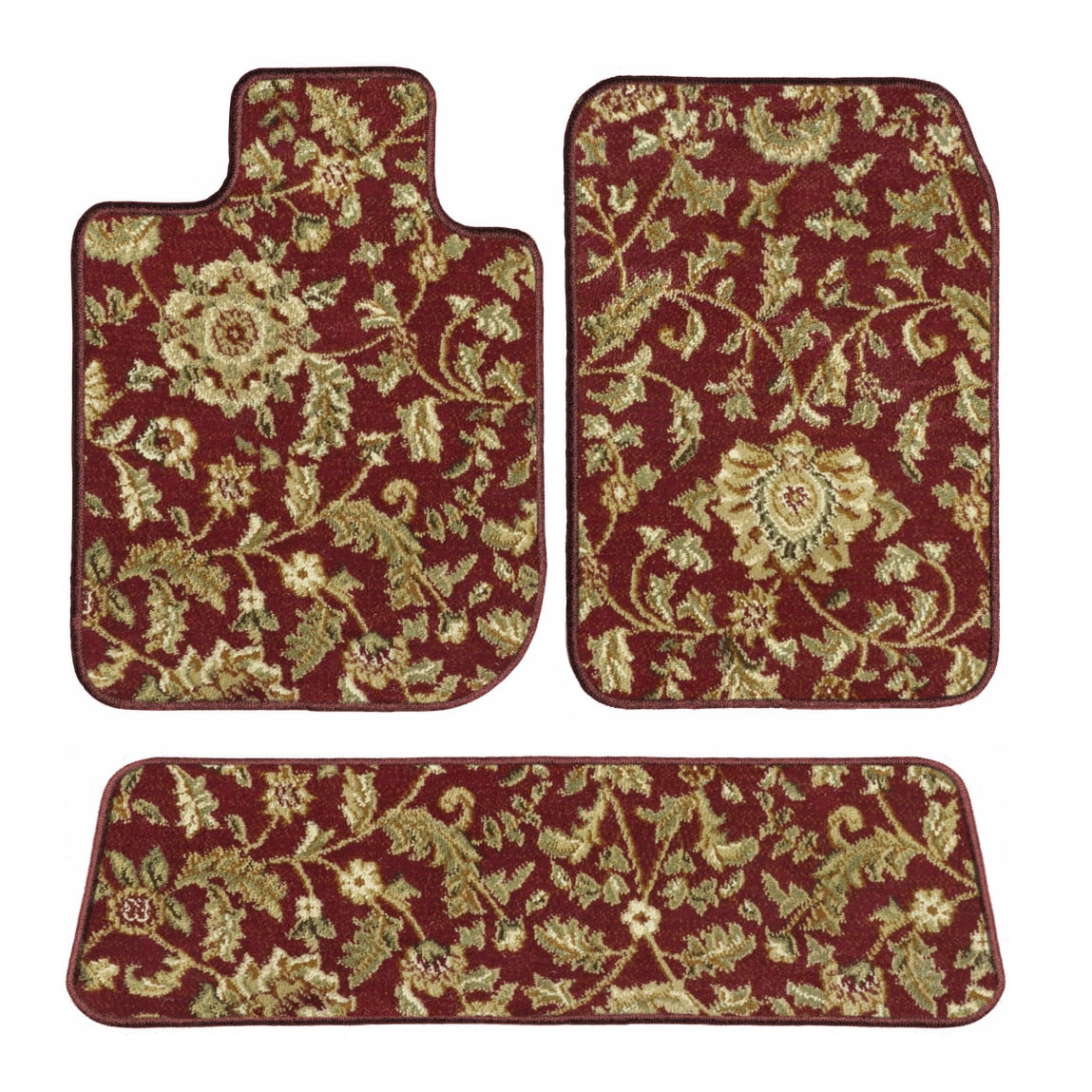 GGBAILEY Ram Chassis 1500 (4 Door) Red Oriental Car Mats, Custom Fit for 2011, 2012, 2013, 2014, 2015, 2016, 2017, 2018 - Driver, Passenger & Rear Carpet Car Mat
