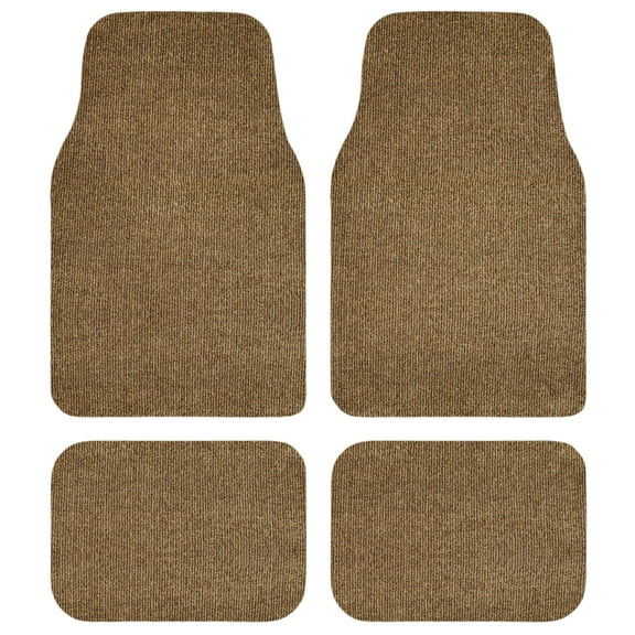 GGBAILEY Recycled Rugged All-Weather Textile Car Mats - Universal Fit Car Floor Mats for Cars, SUVs, Vans and Trucks - 4 Piece Beige Driver, Passenger & Rear Mats
