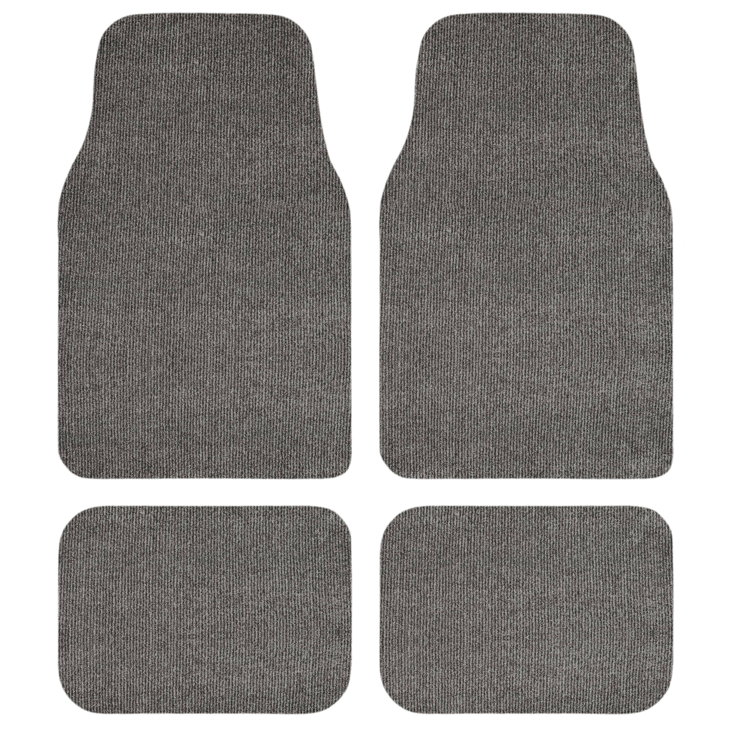 GGBAILEY Recycled Rugged All-Weather Textile Car Mats - Universal Fit Car Floor Mats for Cars, SUVs, Vans and Trucks - 4 Piece Grey Driver, Passenger & Rear Mats