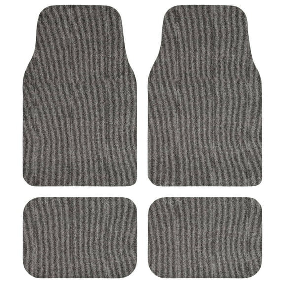 GGBAILEY Recycled Rugged All-Weather Textile Car Mats - Universal Fit Car Floor Mats for Cars, SUVs, Vans and Trucks - 4 Piece Grey Driver, Passenger & Rear Mats