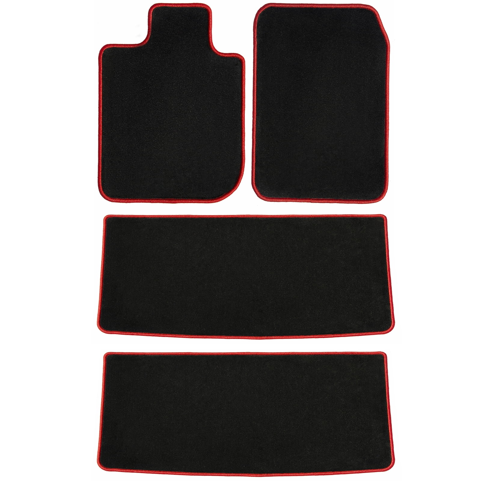 GGBAILEY Toyota Highlander Black with Red Edging Carpet Car Mats / Floor Mats, Custom for 2014, 2015, 2016, 2017, 2018, 2019-Passenger, 4 Piece