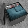 thumbnail image 1 of GGI INTERNATIONAL Foldable Storage Ottoman - Suede with Cover (Grey), 1 of 5
