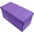 thumbnail image 1 of GGI INTERNATIONAL Sorbus Storage Bench Chest Contemporary Faux Suede (Small, Purple), 1 of 6