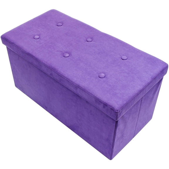 GGI INTERNATIONAL Sorbus Storage Bench Chest Contemporary Faux Suede (Small, Purple)