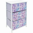 thumbnail image 1 of Sorbus Nightstand Storage Organizer Chest with 3 Drawers - Kids Girls, Boys Bedroom Furniture Chest for Clothes, Closet Organization - Steel Frame, Wood Top, Fabric Bin (3-Drawer, Blue/Pink/Purple), 1 of 6