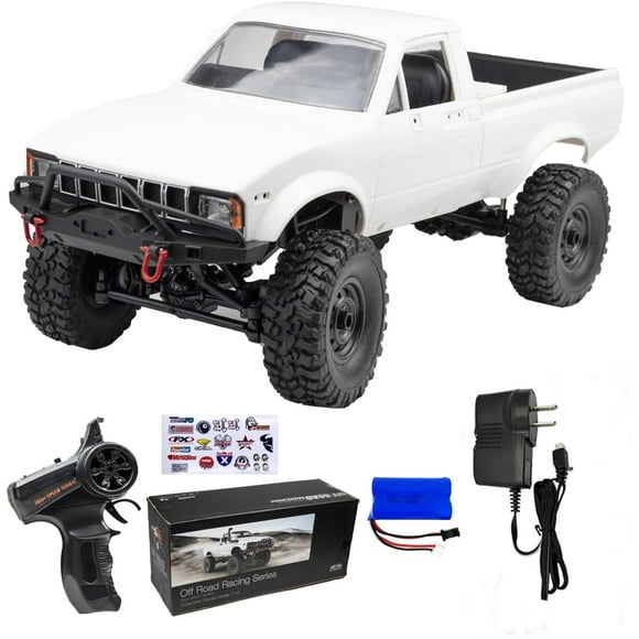 GGMCN C24 Crawler RC Car 1/16 Rock Crawler Truck, 4x4, 2.4GHz 4WD, White, with 1200mAh Battery