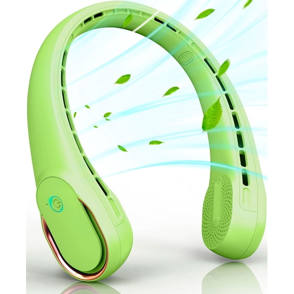 GGMCN Neck Fan, Portable Fan Strong Wind, Upgraded 5200mAh, Upgraded Air Volume,360° Cooling, Quiet, No Hair Twisting, Even Air Volume On Both Sides, Non-Slip Material, Short Charging, Long Use Time