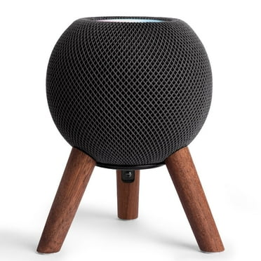 GGMM Real Wood Stand for Homepod Mini, Wooden Holder Tripod with Metal Frame, Walnut(Not Include Homepod mini)