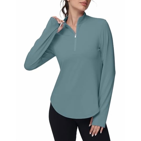 GGOV WOMEN'S GOLF POLO LONG SLEEVE WORKOUT - WOMEN M - XMIST BLUE