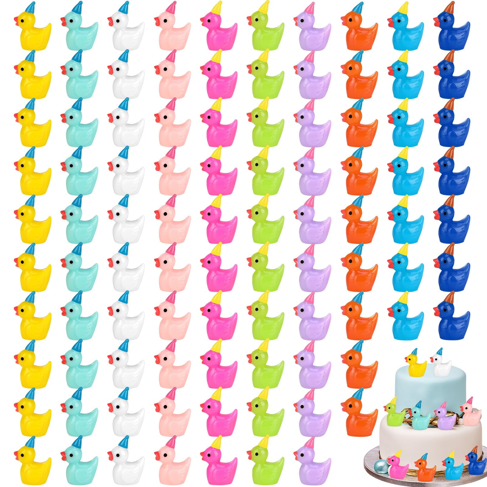 Aazon.co: GGSTDDUP 100 Pack Ini Resin Ducks, Ini Ducks Wearing