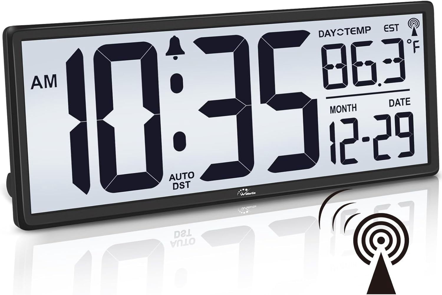 GGSW 14.5'' Clock with Backlight, Large Digital Wall Clock Battery ...