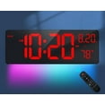 thumbnail image 1 of GGSW 16.5" Digital Clock Large Display with Remote Control 7 Color Changes Night Lights LED Wall Clock, Adjustable Dimmer, Temperature Clock for Bedroom, Desk Alarm Clock Gift for Teens Elderly, 1 of 13